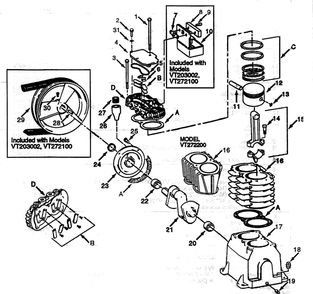 Section 1 Diagram and Parts List for VT232605  Campbell Hausfeld Compressor